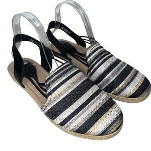 B.O.C Born Concept Espadrille Sandals Slip-On Boho Black/Beige Size 10